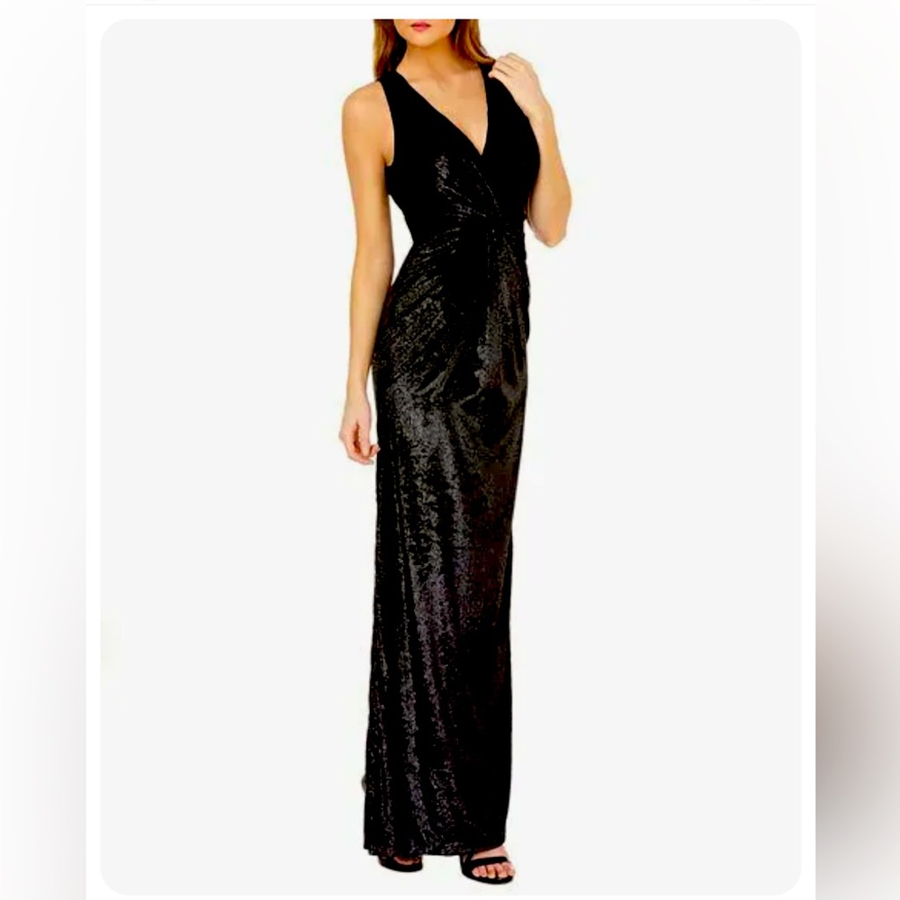 JS Collection Formal or Prom Black Dress. Gorgeous. Long w/ slit. NWT.